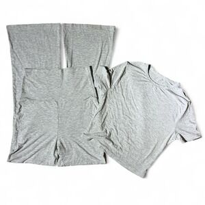 Y2K Womens Gray Modal Spandex Lounge Set Top Pants Size S